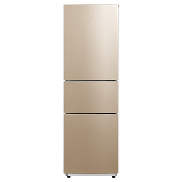 华凌冰箱218升三门冰箱二级能效节能低音三门三温低温补偿家用冷冻冷藏小冰箱（金色）BCD-218TH