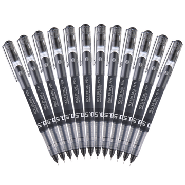 晨光(M&G)文具0.5mm黑色中性笔 全针管大容量办公签字笔 直液式水笔 12支/盒ARP50103