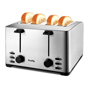 德国Tenfly THT-3012B 多士炉烤面包机不锈钢4片吐司机家用台式烤面包机商用四片多士炉