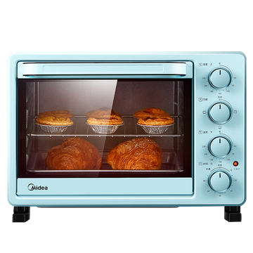 美的Midea家用烤箱 复古台式蛋糕面包蛋挞烘焙多功能烤箱 智能小型电烤箱25升PT2531